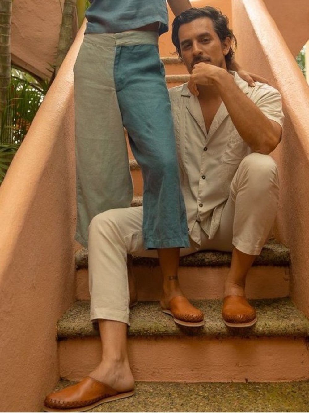 Dandy Del Mar Sayulita Slides Brown Leather Men's Slip-On Shoes